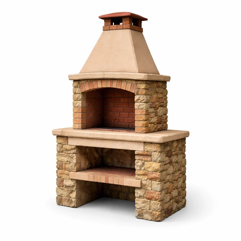 Barbecue en pierre et brique pour extérieur-NESTFUSIONLIVING