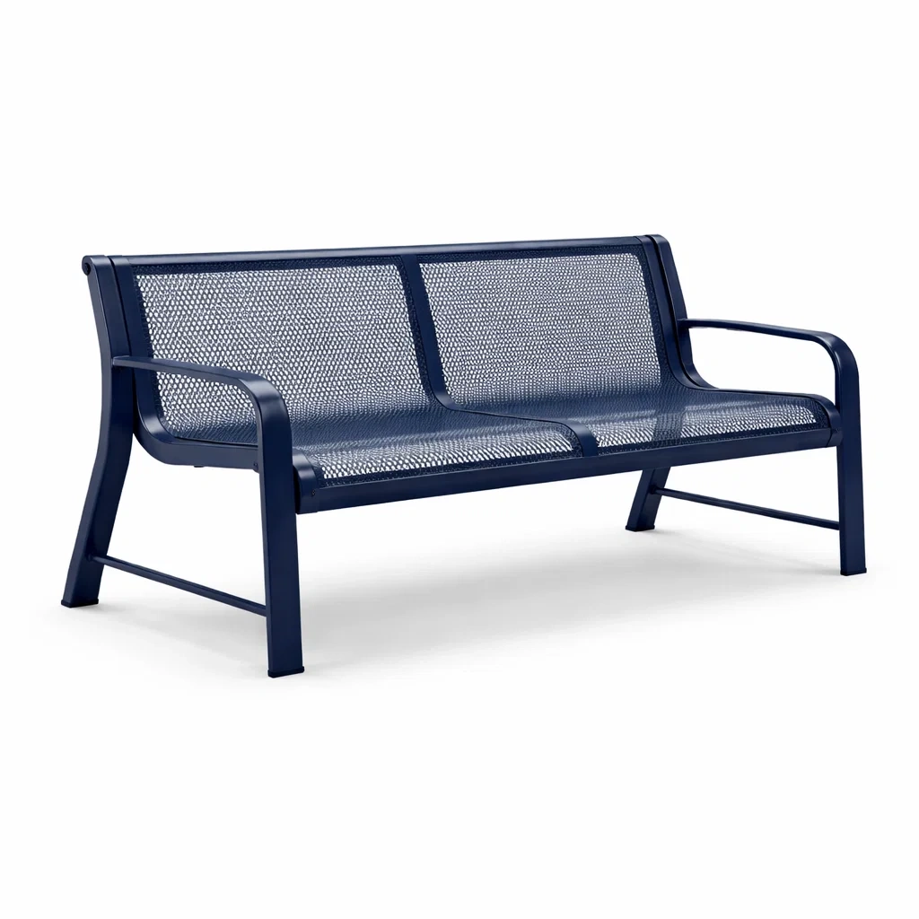 Banc en métal bleu-NESTFUSIONLIVING