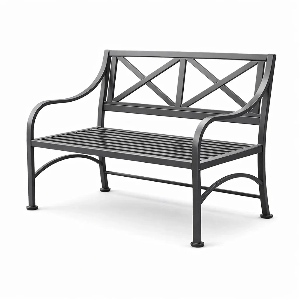 Banc en métal noir 120x63x85 cm-NESTFUSIONLIVING