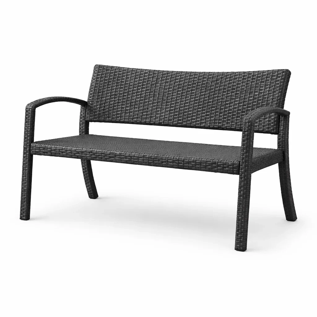 Banc en polyrésine gris 2 places-NESTFUSIONLIVING