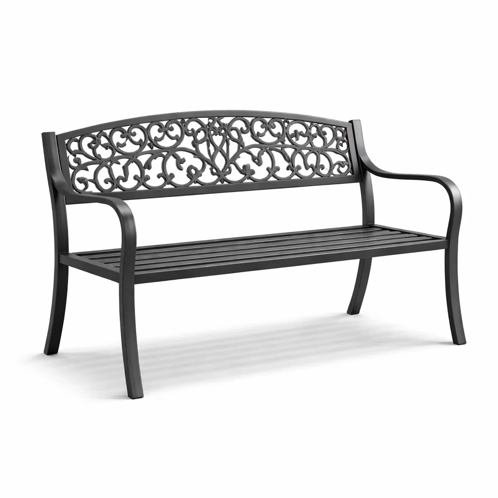Banc en aluminium noir-NESTFUSIONLIVING