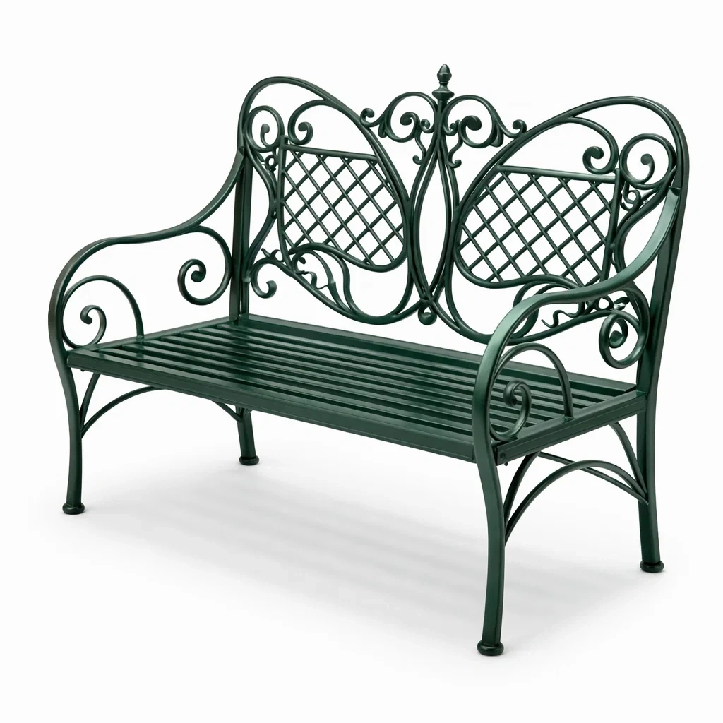 Banc en métal vert-NESTFUSIONLIVING