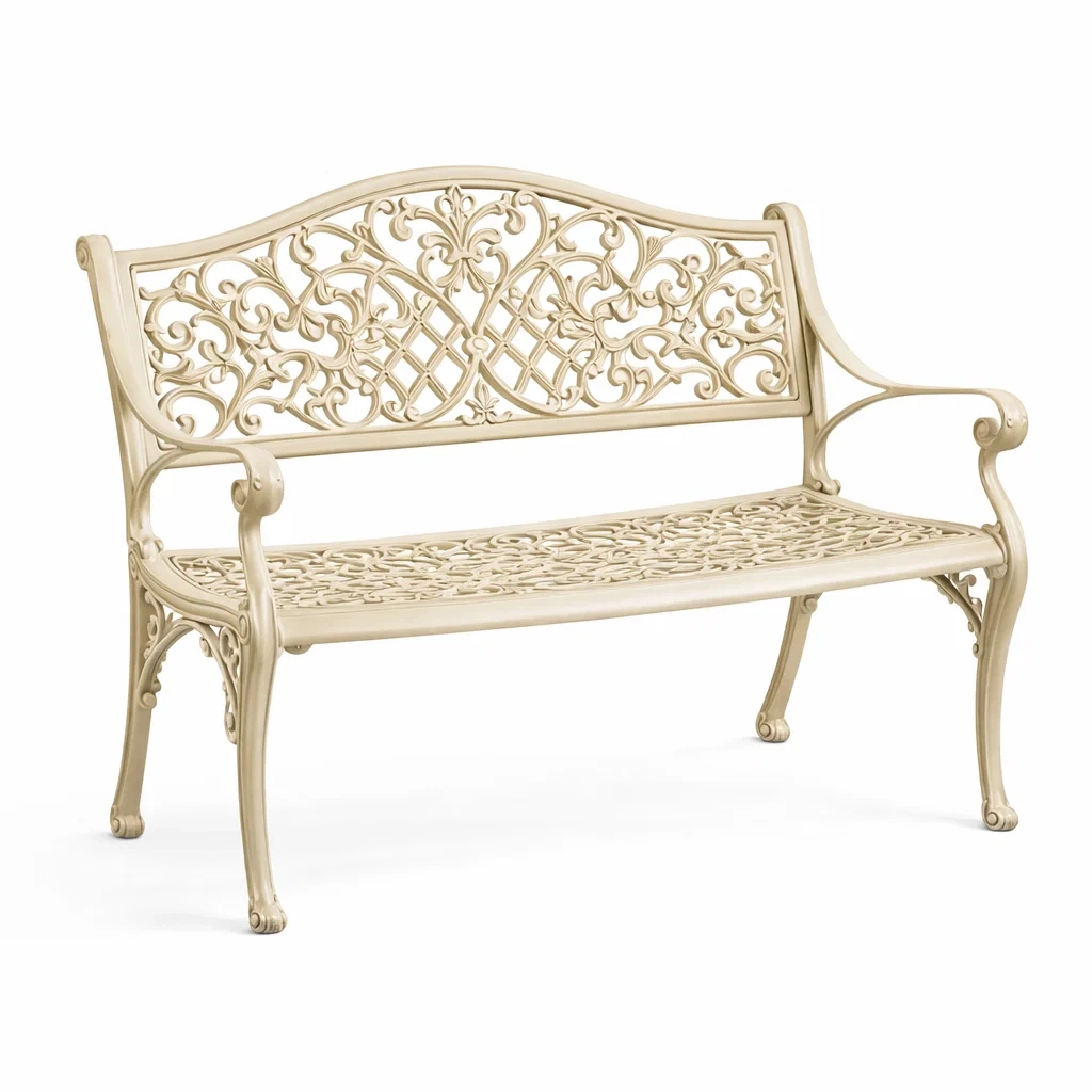 Banc en aluminium crème-NESTFUSIONLIVING