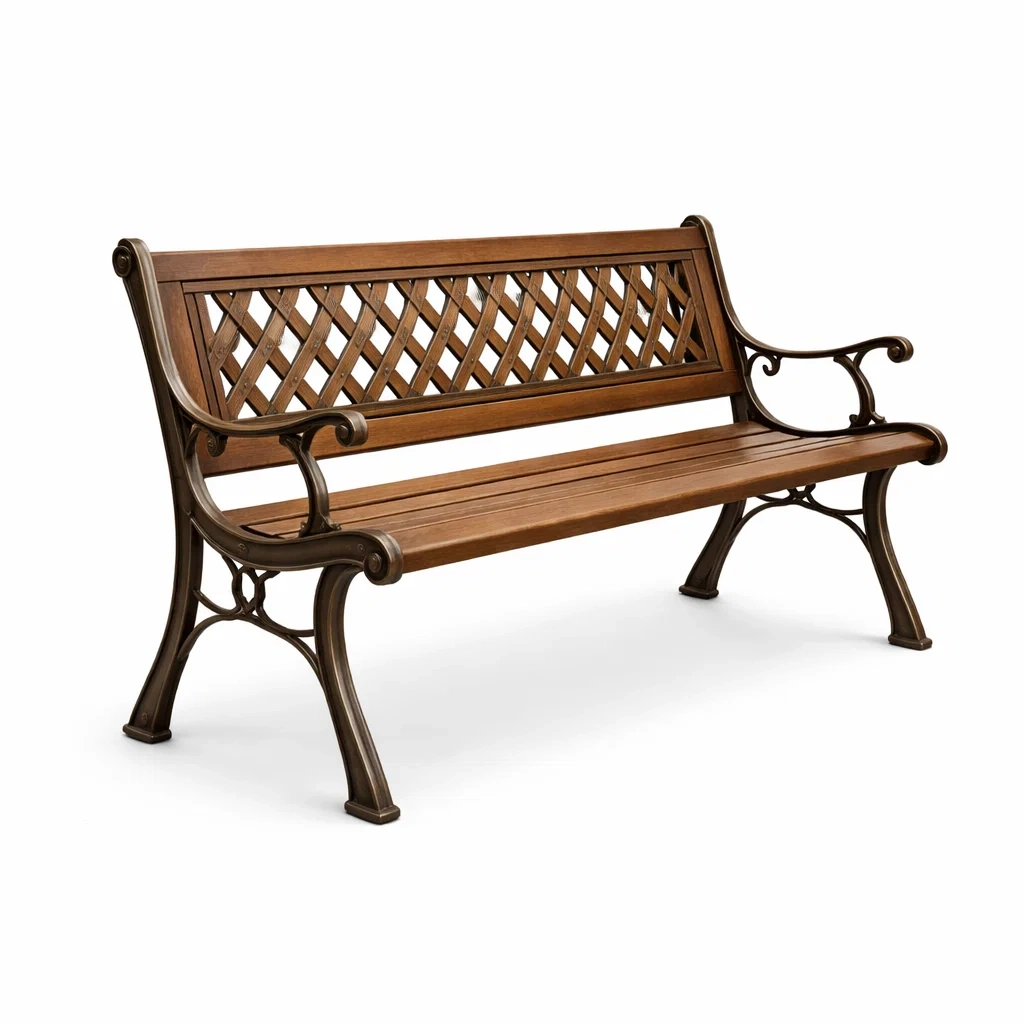Banc en bois et métal-NESTFUSIONLIVING