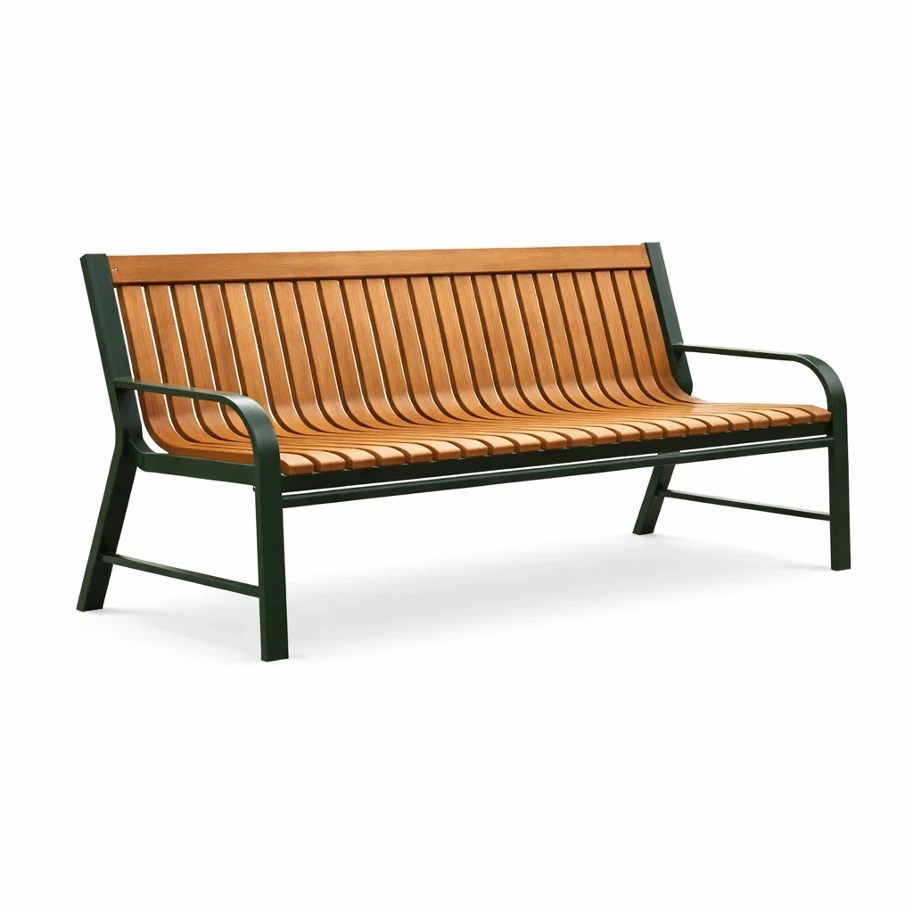 Banc en bois d'acacia et métal 180x60x80 cm marron-NESTFUSIONLIVING