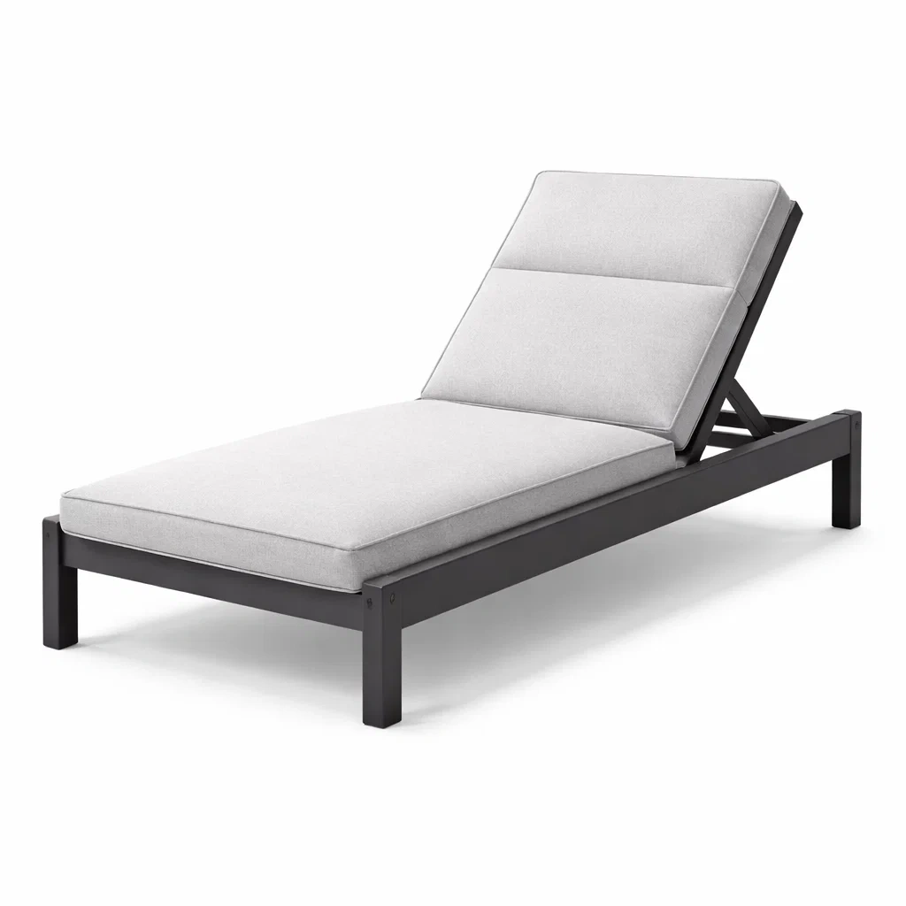 Chaise longue en aluminium gris avec coussin réglable-NESTFUSIONLIVING
