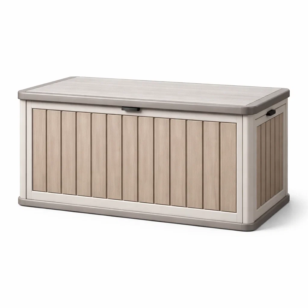 Coffre de rangement en plastique effet bois 145x60x64 cm-NESTFUSIONLIVING