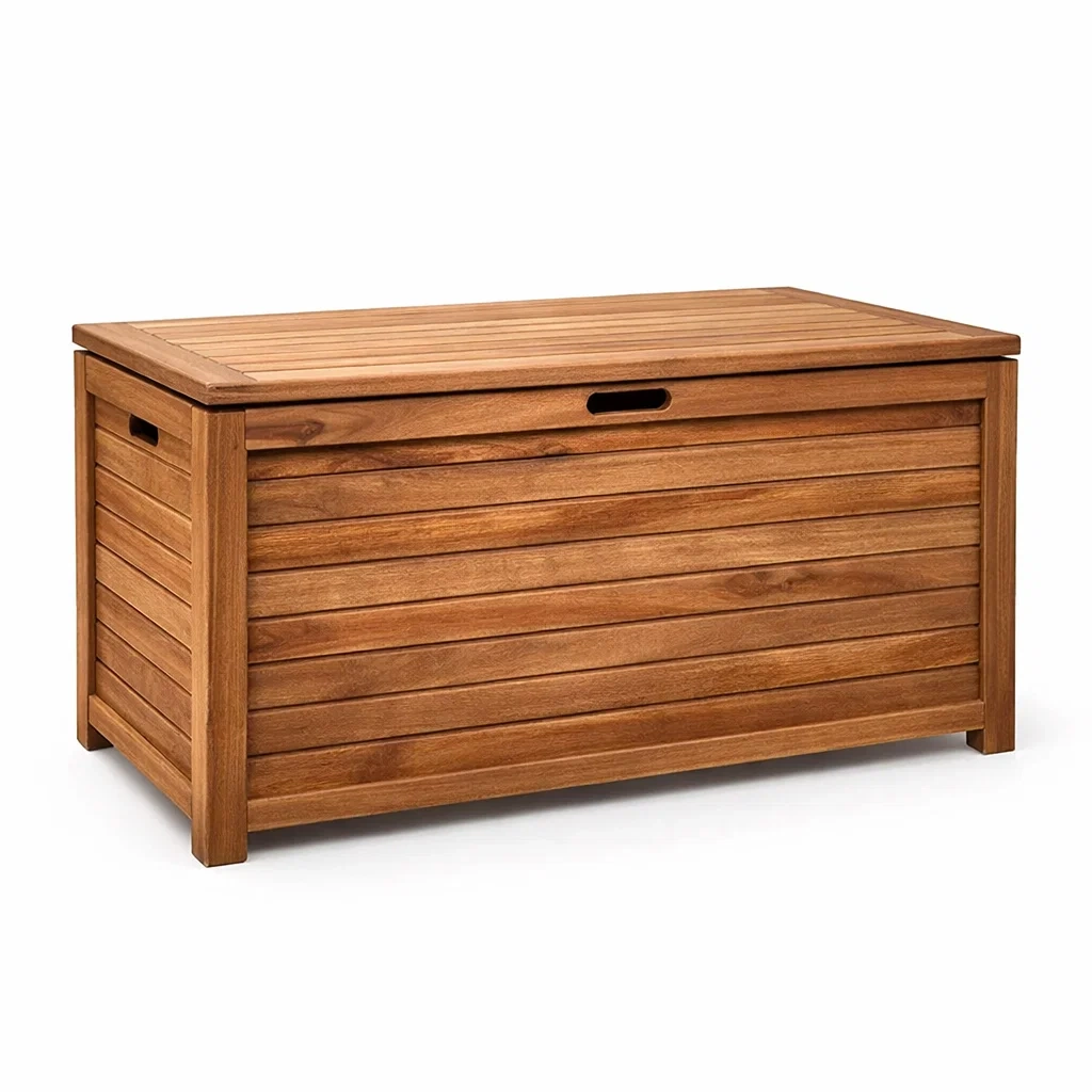 Coffre de rangement en bois d'acacia-NESTFUSIONLIVING