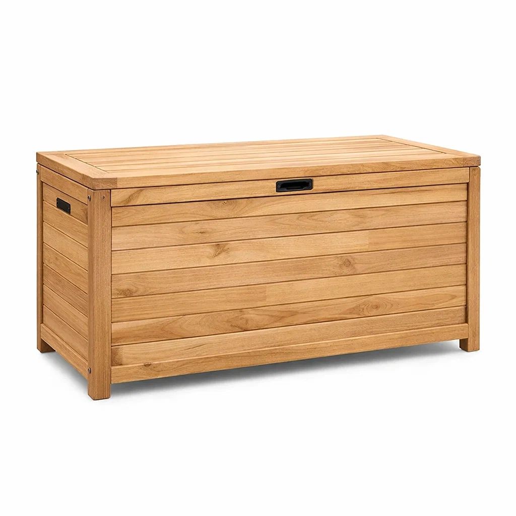 Coffre de rangement en bois de teck 120x50x60 cm-NESTFUSIONLIVING