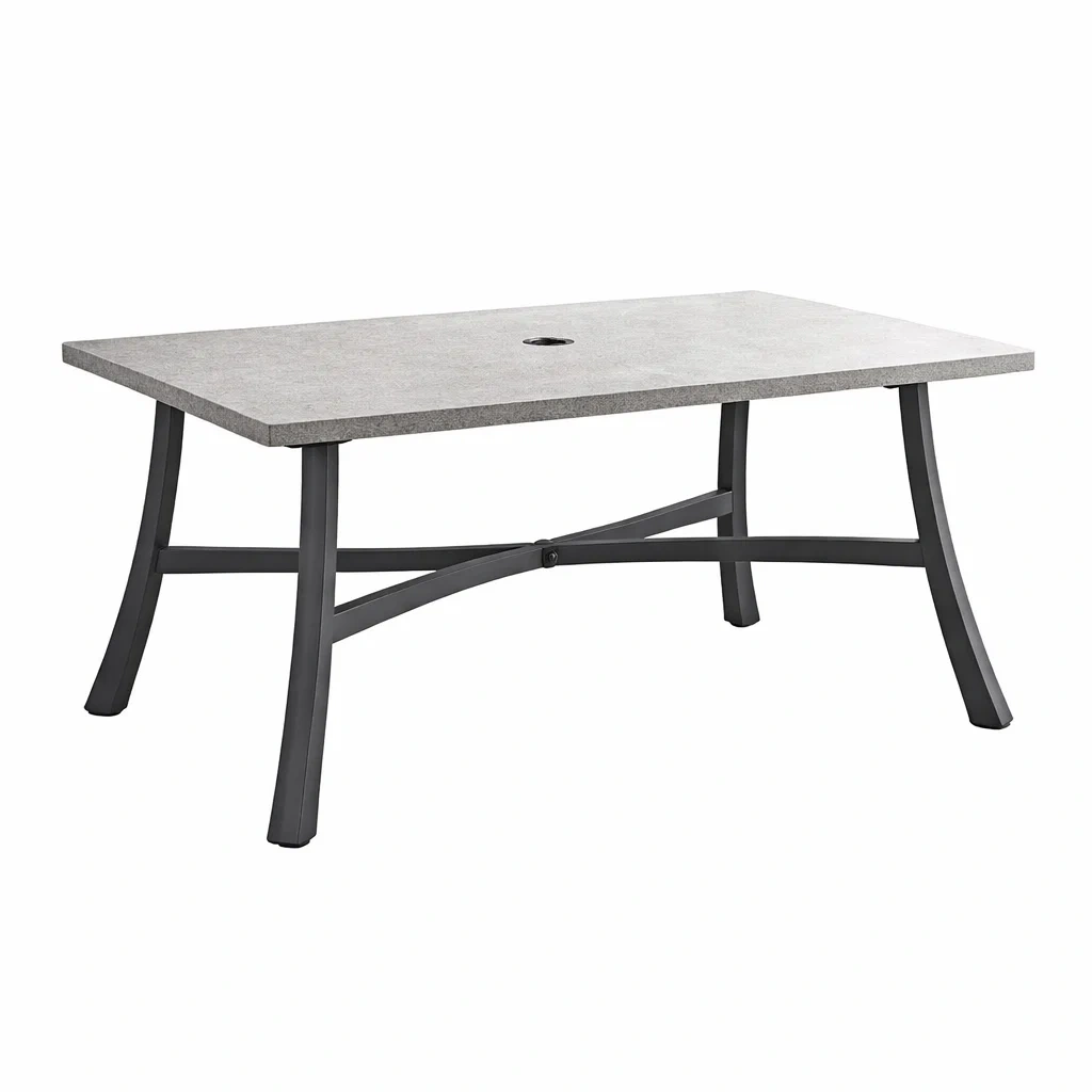 Table rectangulaire en métal et béton-NESTFUSIONLIVING