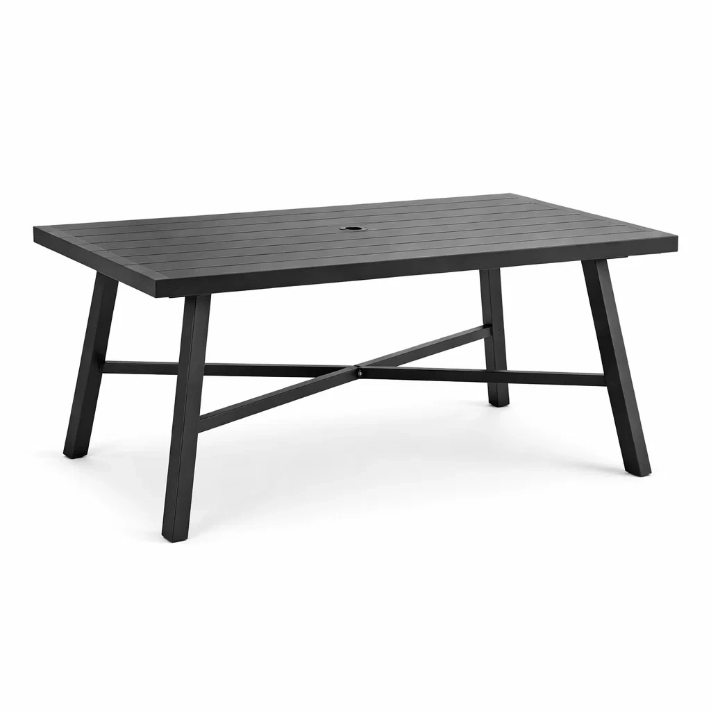 Table en métal noir 200x100x74 cm-NESTFUSIONLIVING