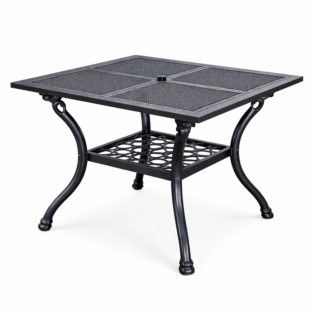 Table carrée en métal noir 70x70x66 cm-NESTFUSIONLIVING