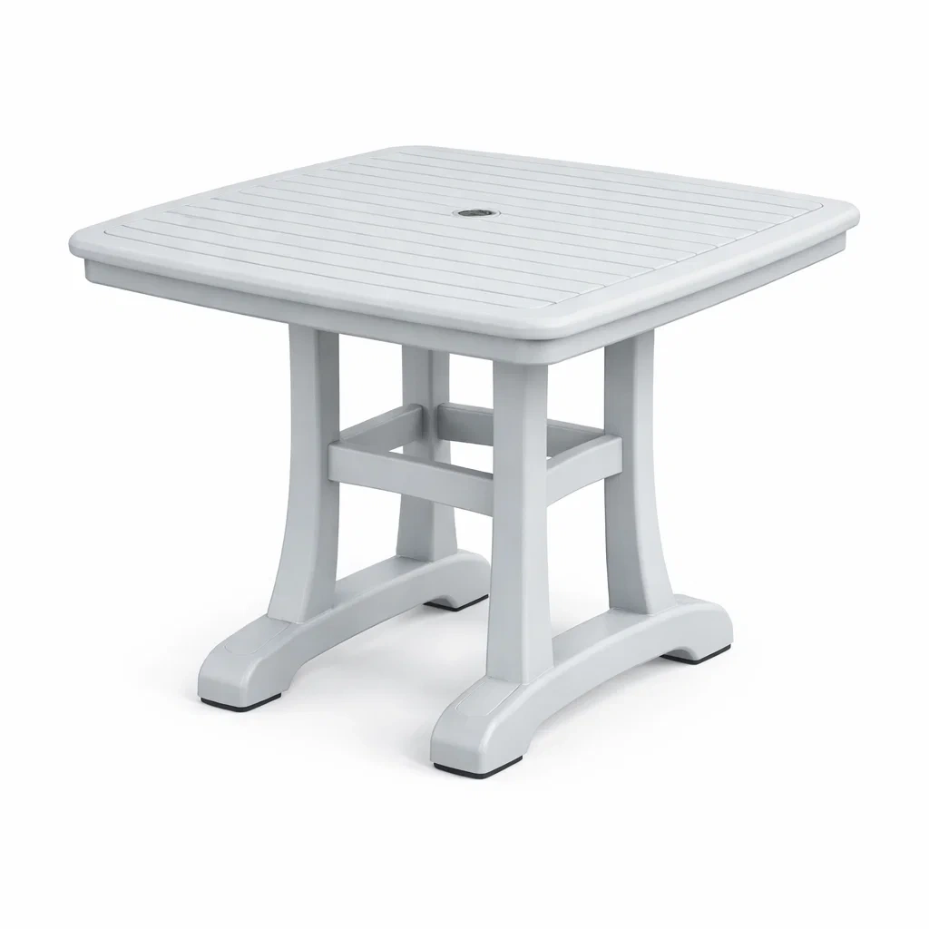 Table carrée en plastique gris pour extérieur-NESTFUSIONLIVING