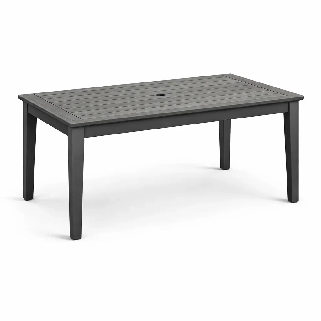Table rectangulaire en aluminium gris 150x90x74 cm-NESTFUSIONLIVING