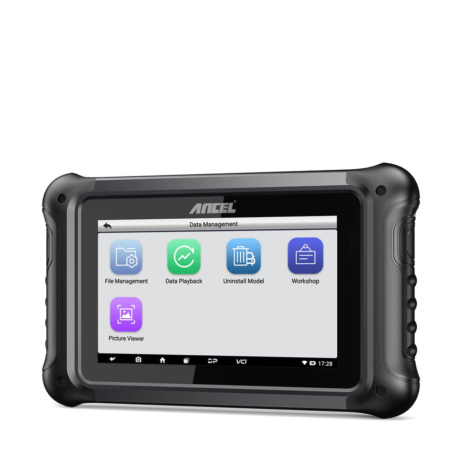 ANCEL MT700 Escáner OBD2 para motocicletas, sistema completo de reinicio de aceite, herramienta de diagnóstico ABS con más de 35 funciones de reinicio compatibles con BMW/BRP/Ducati/Harley/Honda/Indian/Suzuki, pantalla táctil de 7", 16 GB