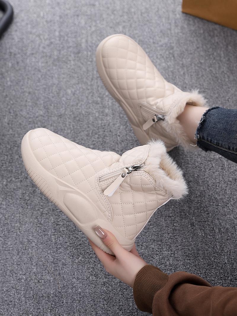 New Thick Sole Women's Shoes, Fleece Lined Fashion Warm Short Boots, Comfortable Soft Bottom Casual Sports Sneakers