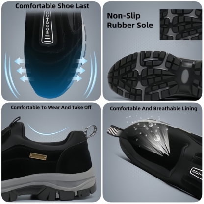 ⏰Last Day 50% OFF🔥Men's Orthopedic Lightweight Foot Pain Relief Slip-on Shoes Waterproof & Anti-Slip Rubber Sole