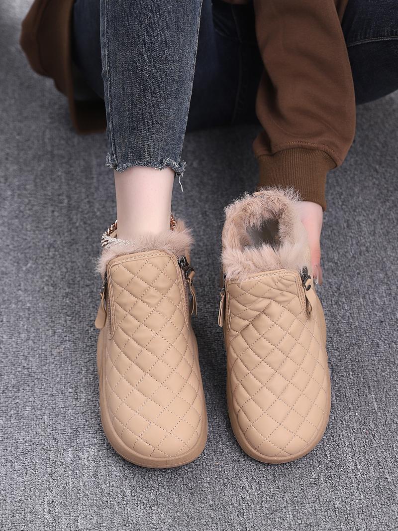 New Thick Sole Women's Shoes, Fleece Lined Fashion Warm Short Boots, Comfortable Soft Bottom Casual Sports Sneakers