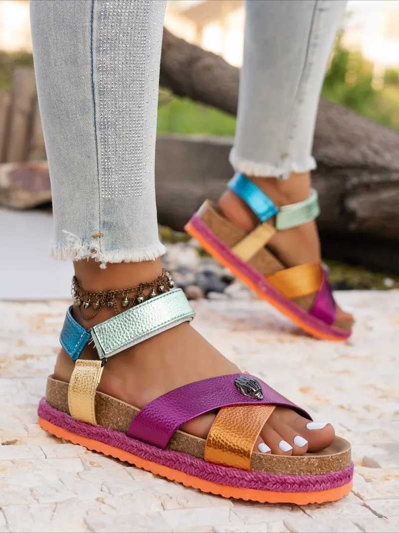 ⏰Flash Sale 50% OFF🔥Bohemian Style Woven Wedge Summer Sandals, Dopamine flip-flops