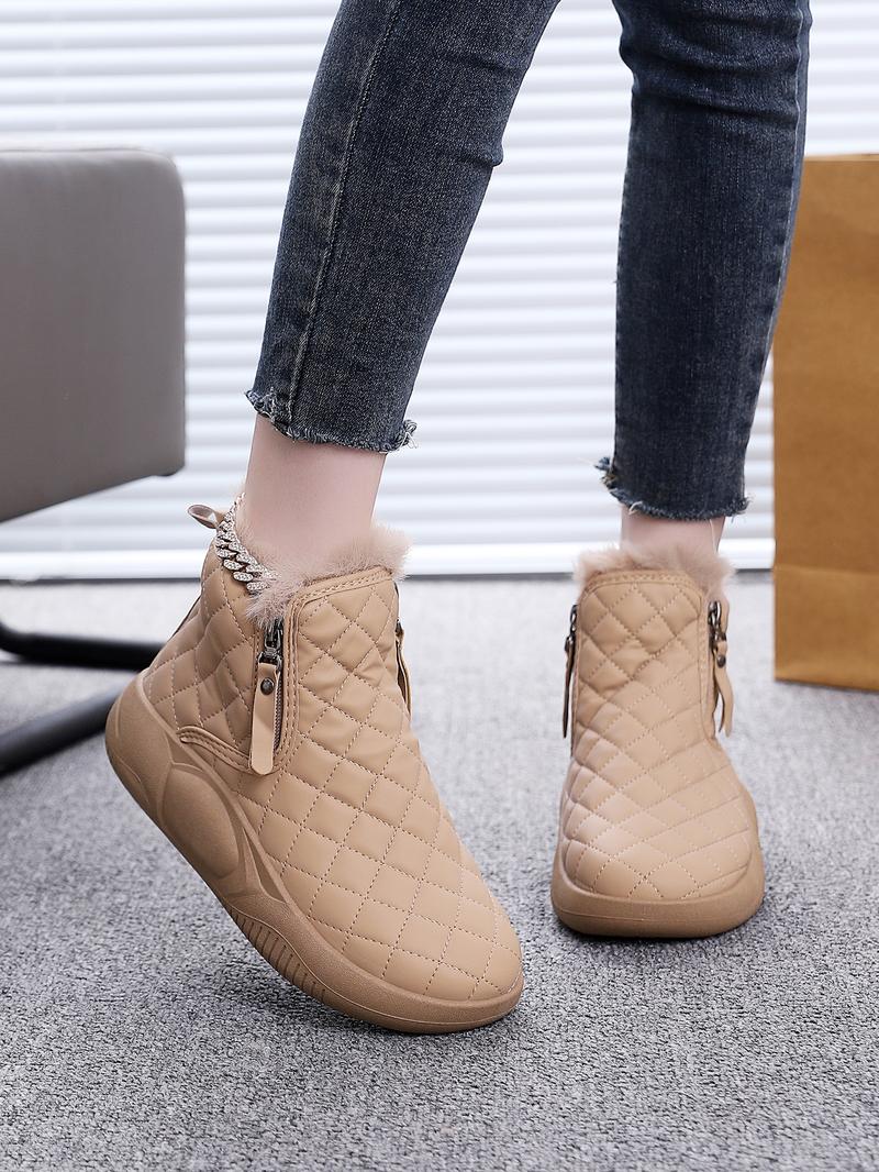 New Thick Sole Women's Shoes, Fleece Lined Fashion Warm Short Boots, Comfortable Soft Bottom Casual Sports Sneakers