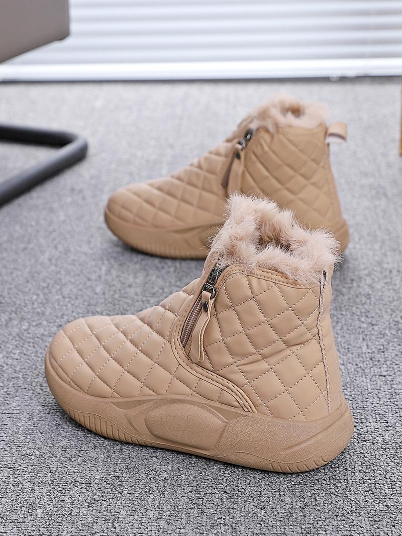 New Thick Sole Women's Shoes, Fleece Lined Fashion Warm Short Boots, Comfortable Soft Bottom Casual Sports Sneakers