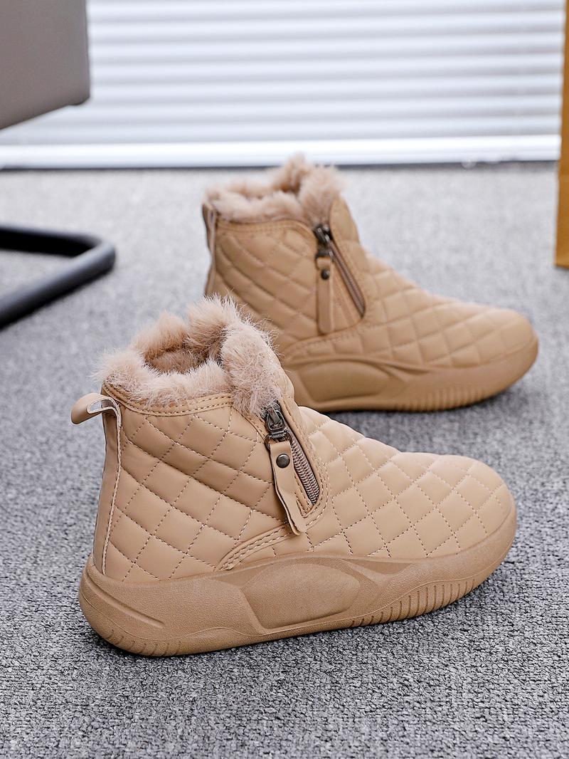 New Thick Sole Women's Shoes, Fleece Lined Fashion Warm Short Boots, Comfortable Soft Bottom Casual Sports Sneakers