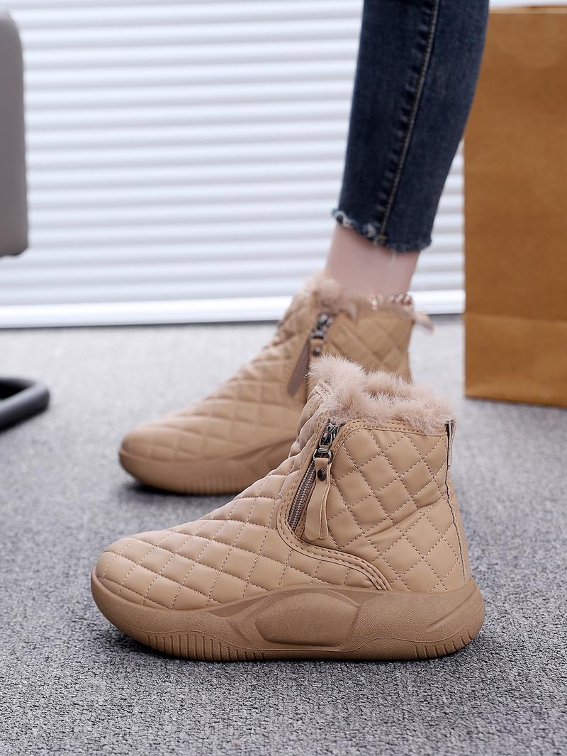 New Thick Sole Women's Shoes, Fleece Lined Fashion Warm Short Boots, Comfortable Soft Bottom Casual Sports Sneakers