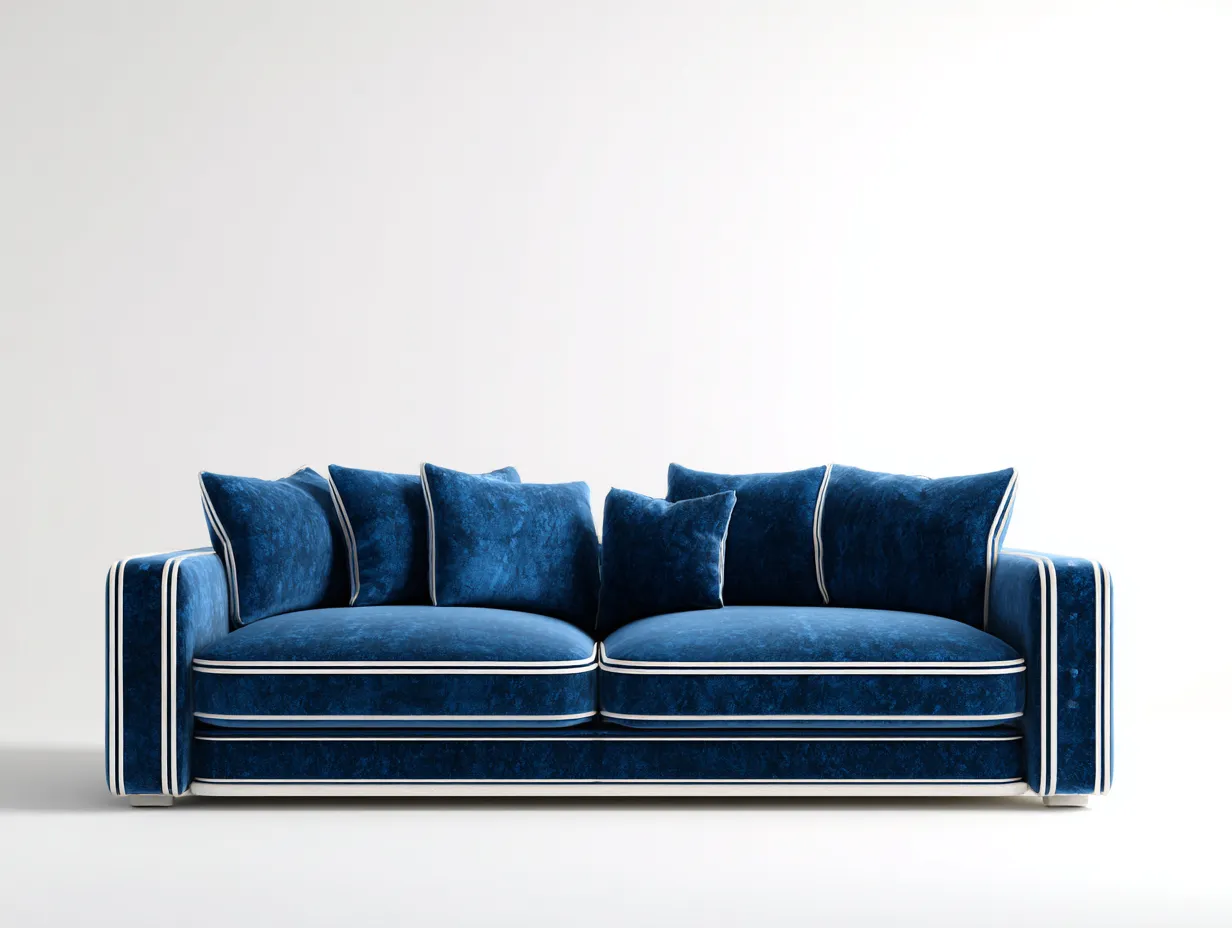 Divano a due posti - Tessuto - 182x90x78 cm - Blu - Stile contemporaneo-Nestgohome