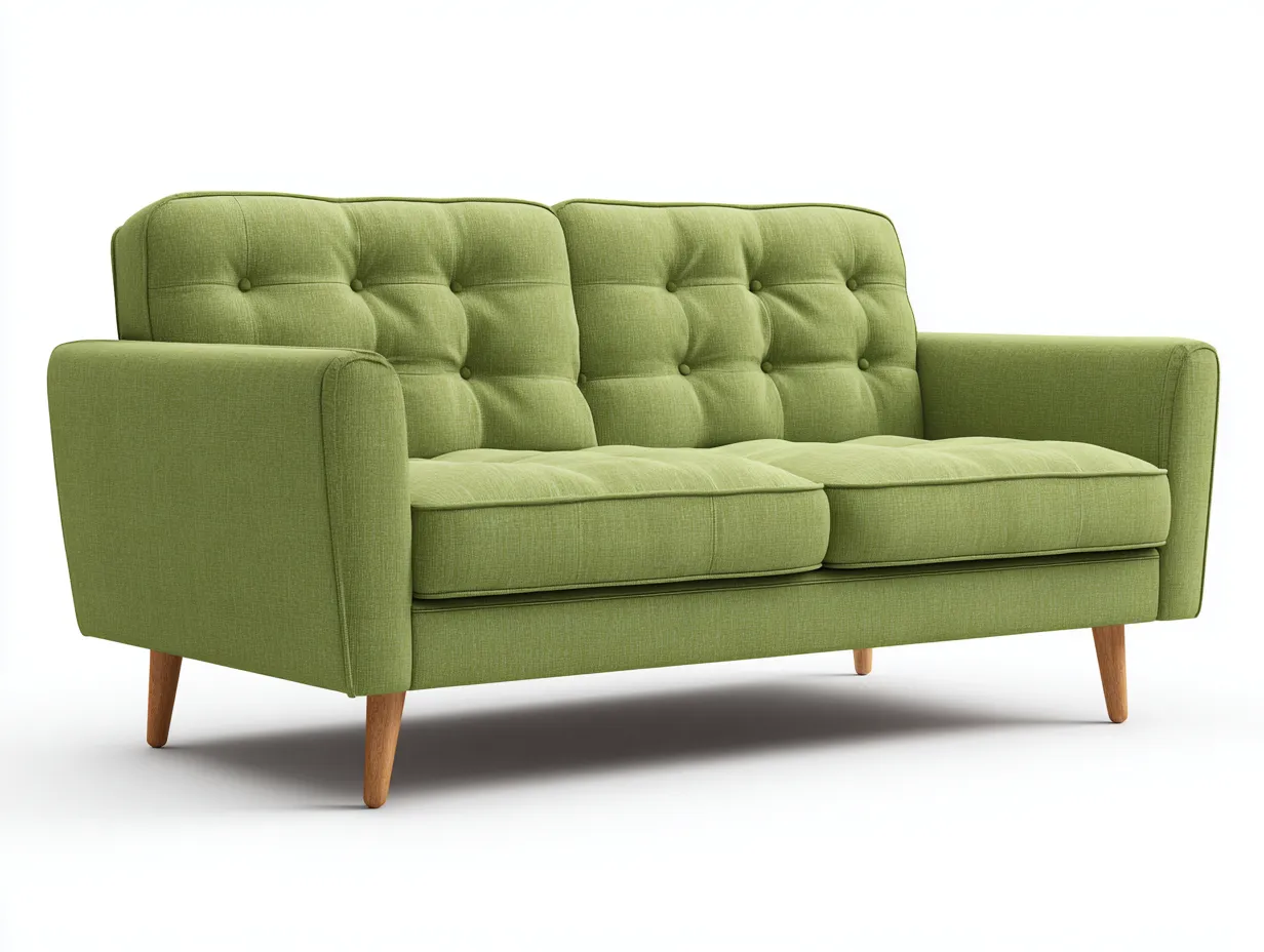 Divano a due posti - Tessuto-Legno - 158x86x90 cm - Verde chiaro - Stile moderno-Nestgohome