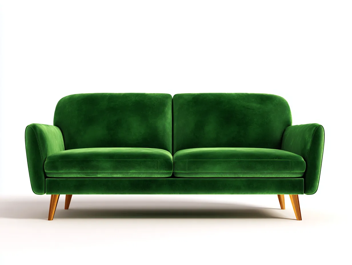 Divano a due posti - Velluto-Legno - 155x85x88 cm - Verde scuro - Stile moderno-Nestgohome