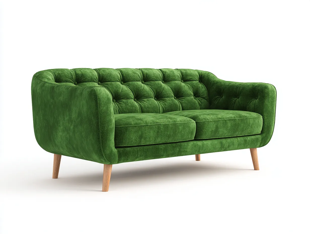 Divano a due posti - Velluto-Legno - 148x82x86 cm - Verde - Design moderno-Nestgohome