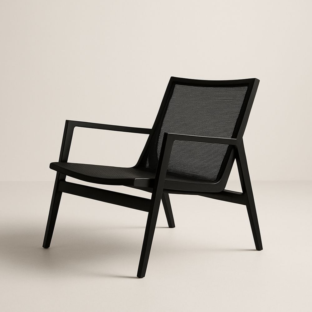 Fauteuil en aluminium et Textilène Noir 70x67x73 cm