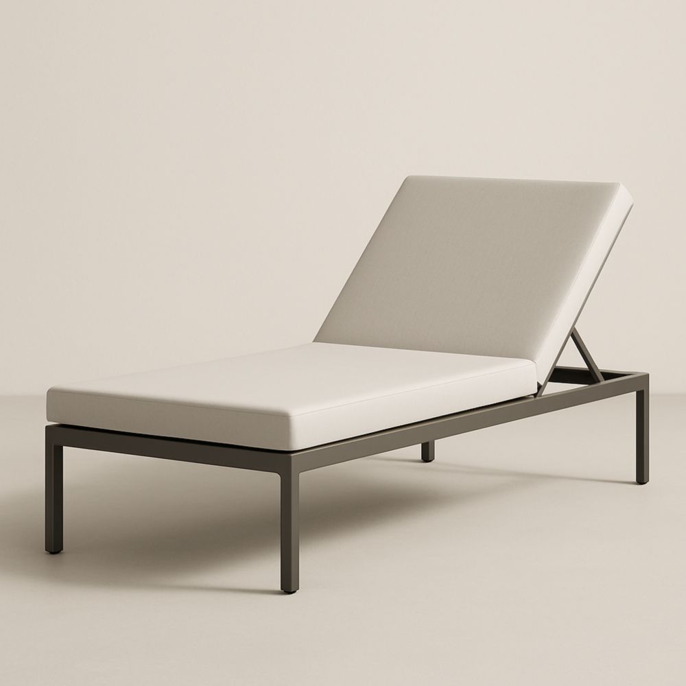 Chaise Longue Extérieure Aluminium Réglable Beige