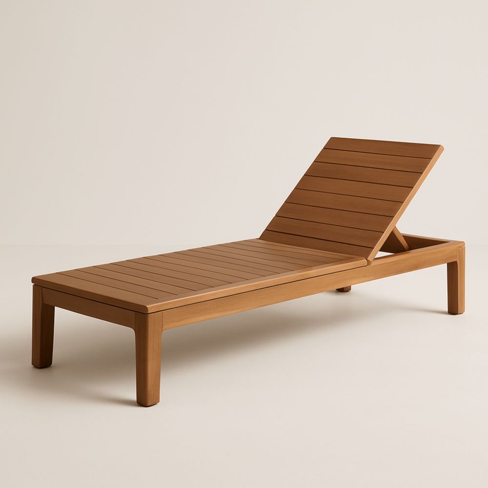 Chaise Longue en Bois Réglable Extérieure
