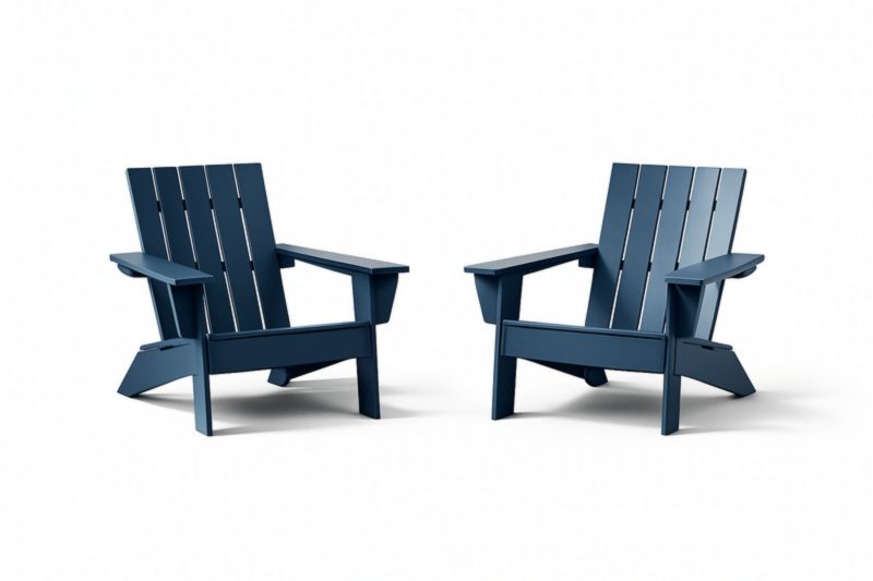 Fauteuil Adirondack en plastique bleu, lot de 2