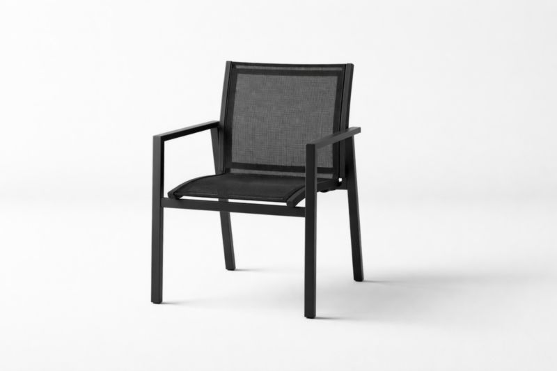 Fauteuil de jardin en aluminium et tissu synthétique Noir