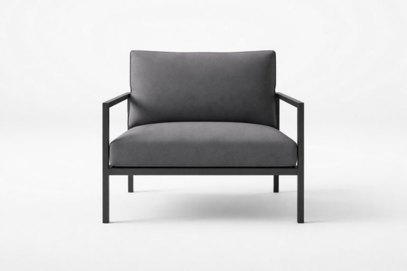 Fauteuil Gris en Aluminium et Polyester 72x80x75 cm