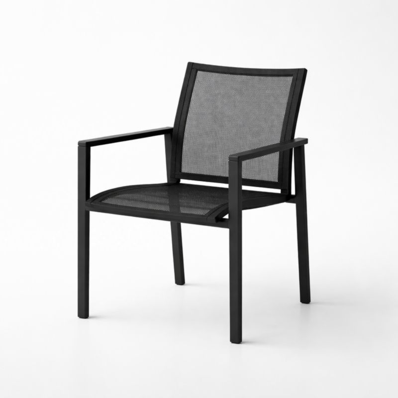 Chaise de jardin en aluminium noir avec textilène