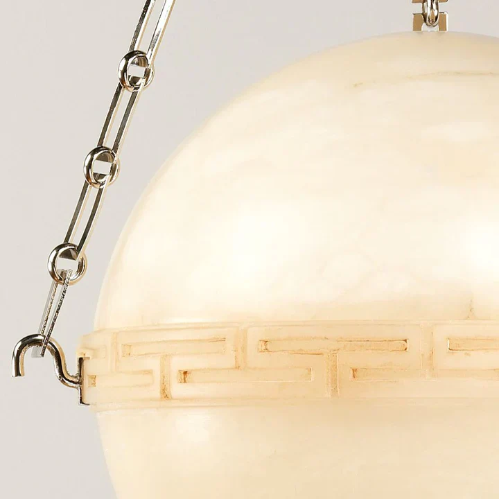 Modern Alabaster Ball Globe Pendant