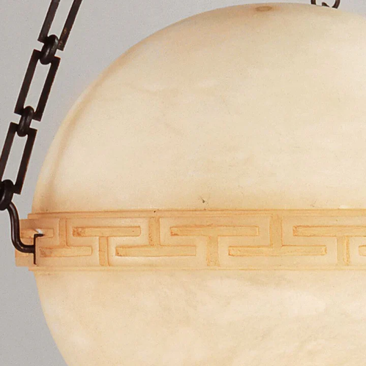 Modern Alabaster Ball Globe Pendant