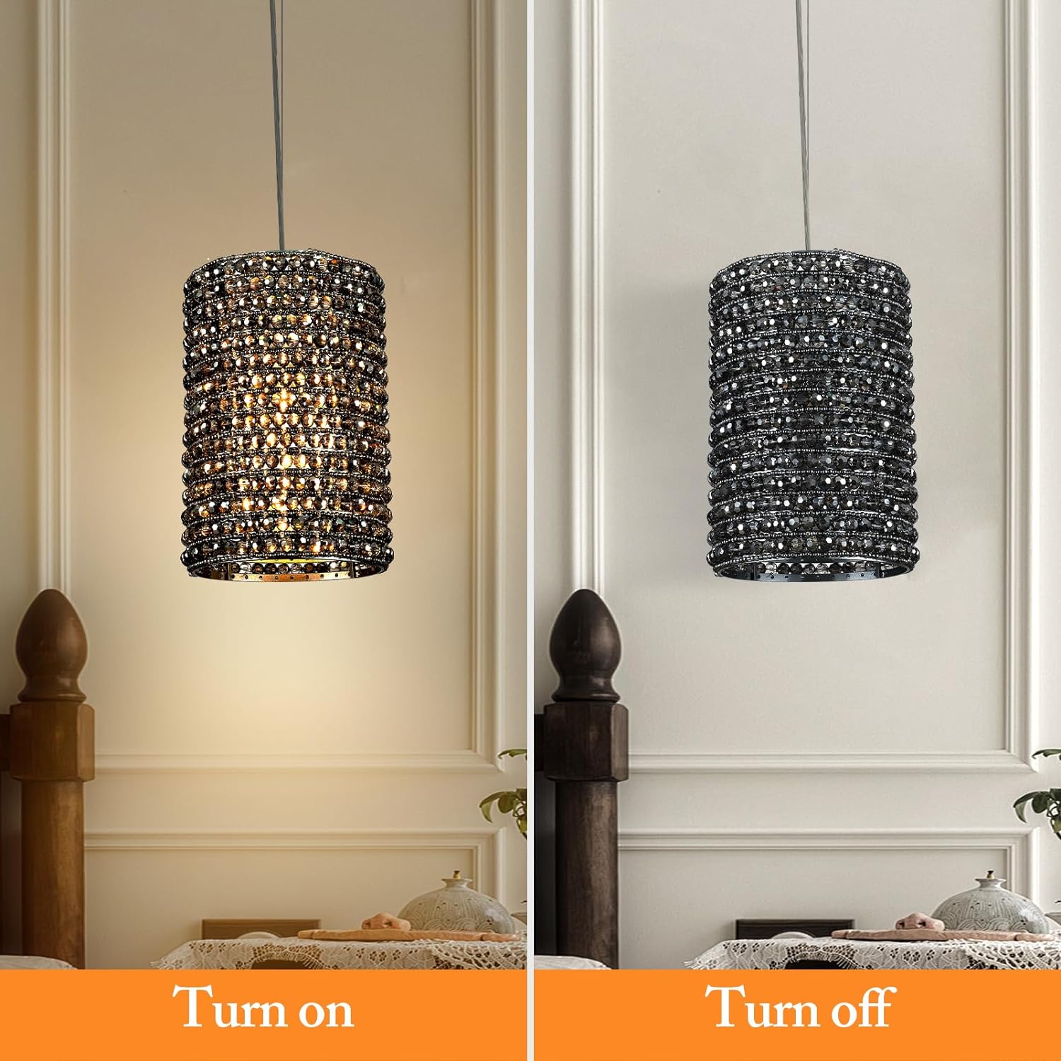 Alison K9 Crystal Beads Pendant Lights 12"