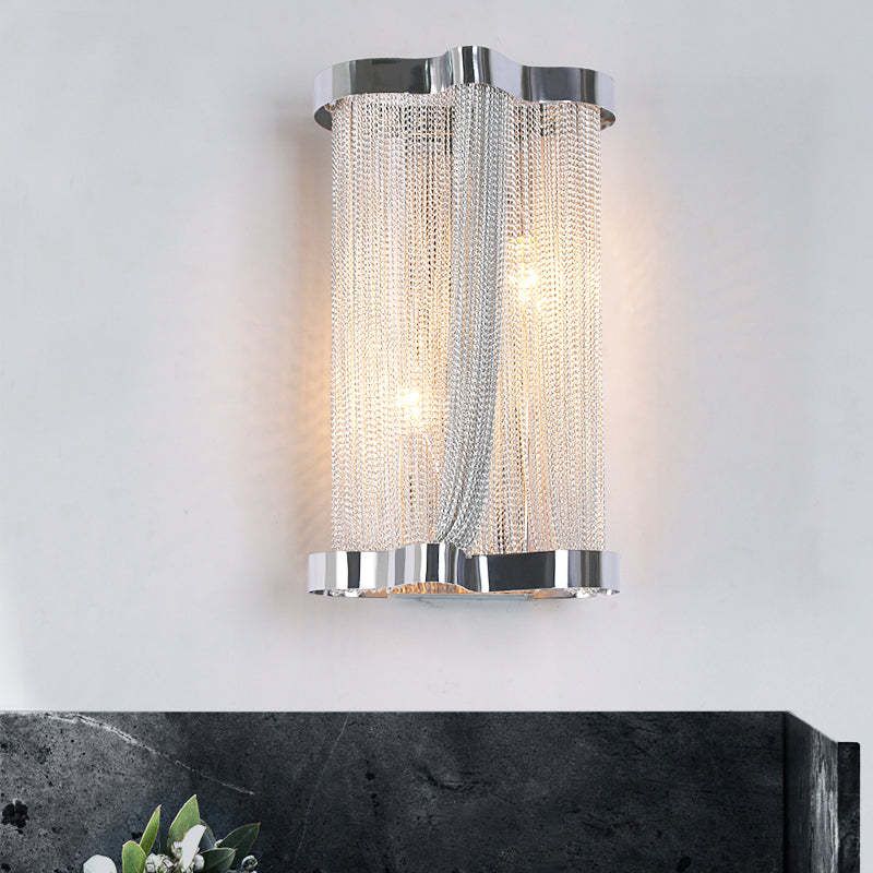 Aluminum Ashley Chain Tassel Wall Sconce