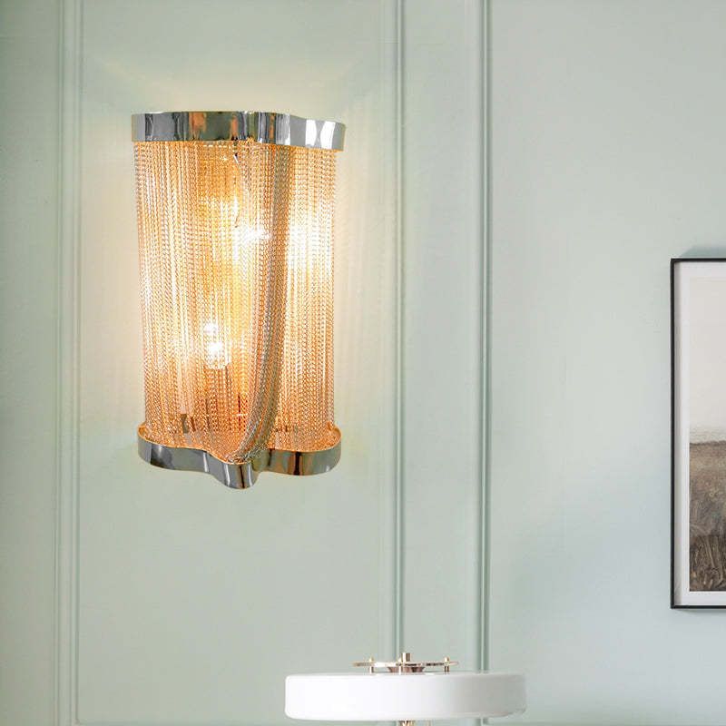 Aluminum Ashley Chain Tassel Wall Sconce