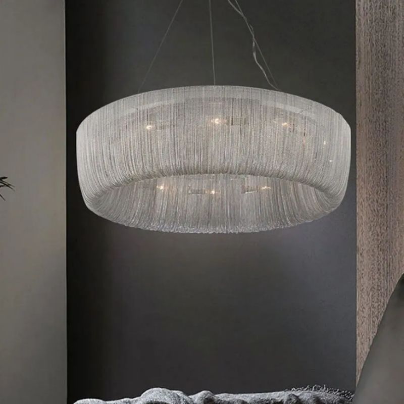 Aluminum Cadenas Chain Tassel Chandelier