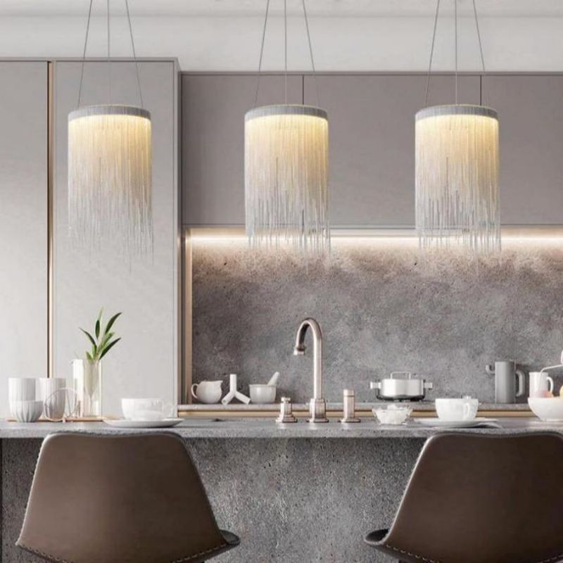 Aluminum Daph Chain Tassel Pendant Light