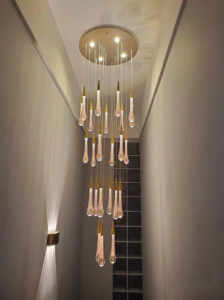 Amoy Glass Staircase Chandelier