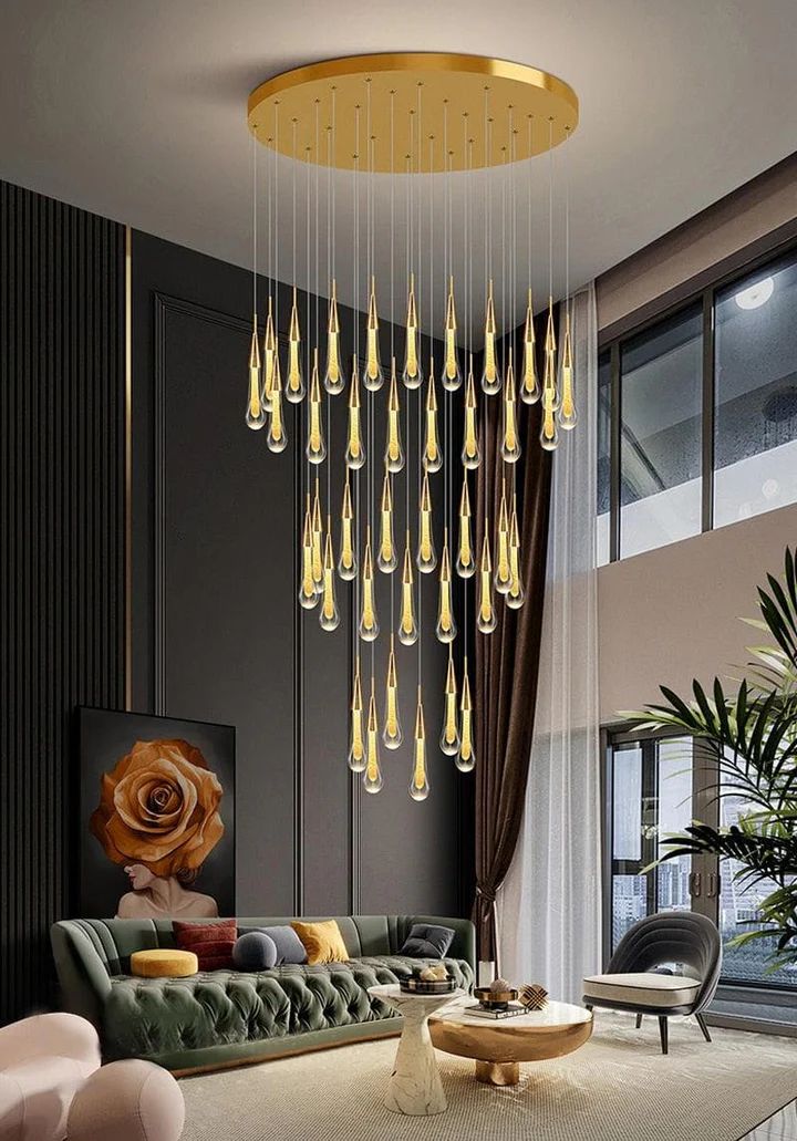 Amoy Glass Staircase Chandelier