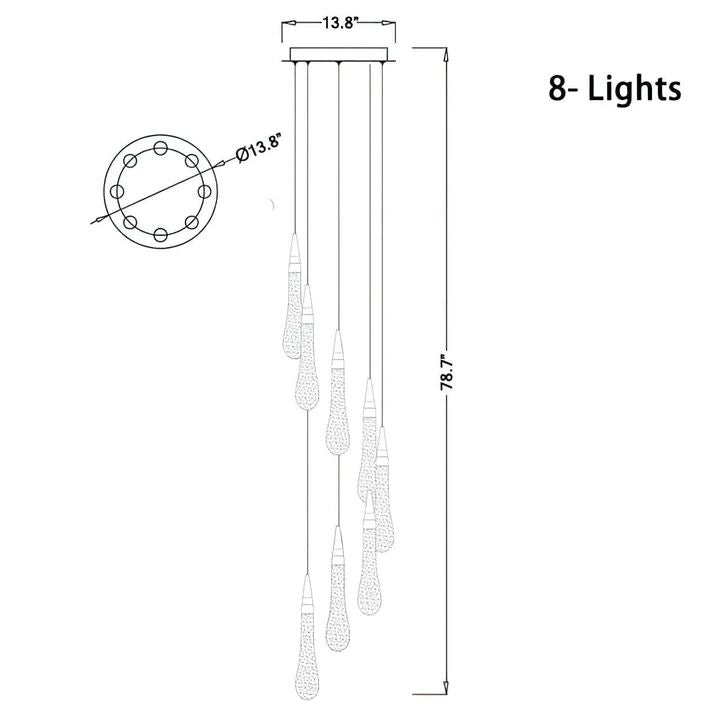Amoy Glass Staircase Chandelier