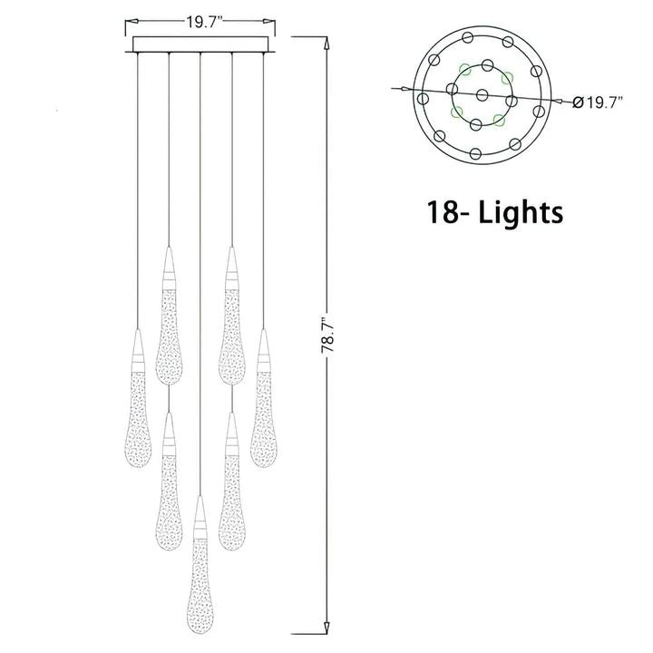Amoy Glass Staircase Chandelier