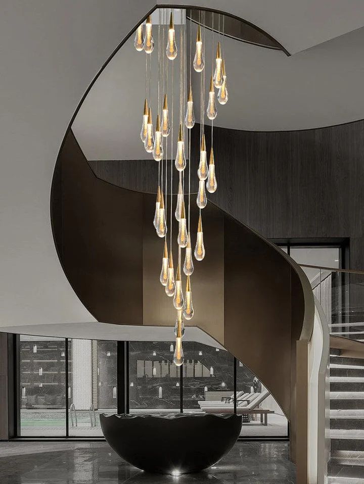 Amoy Glass Staircase Chandelier